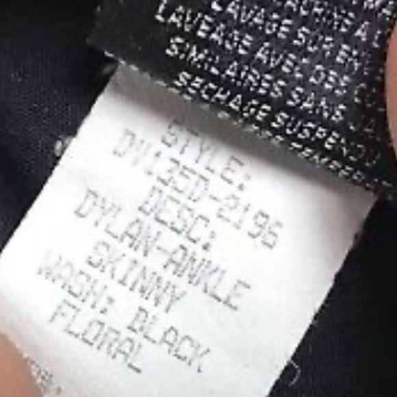 Vince Dylan Ankle  Skinny Jeans In Black Floral  size 27 - Picture 6 of 8